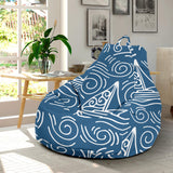 Hand Drawn Sailboat Pattern Bean Bag Cover