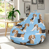 Beagle Dog Blue Background Pattern Bean Bag Cover
