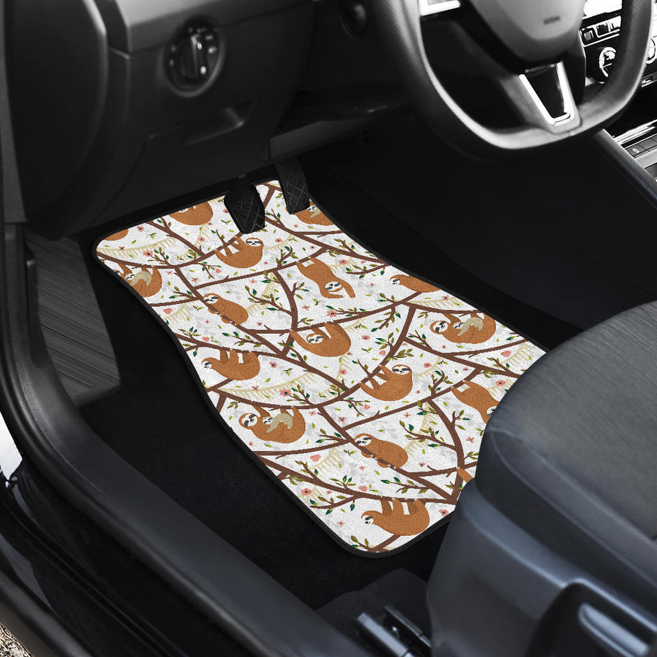 Sloths Hanging On The Tree Pattern Front Car Mats