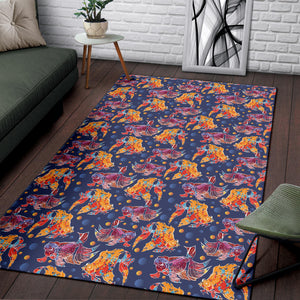 Goldfish Pattern Print Design 05 Area Rug