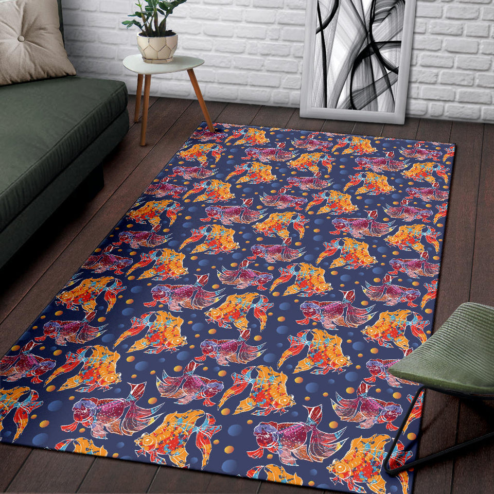 Goldfish Pattern Print Design 05 Area Rug