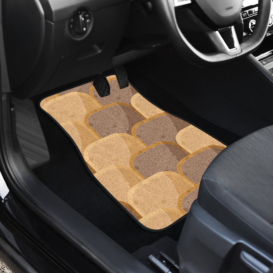 Bread Toast Pattern Print Design 04 Front and Back Car Mats