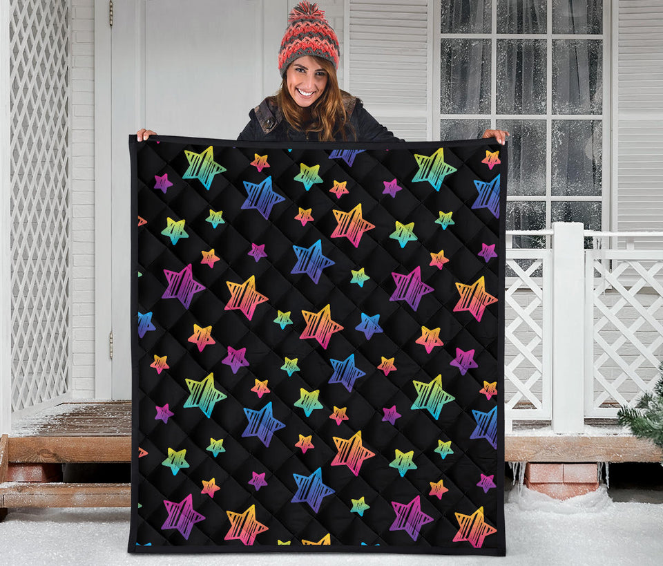 Colorful Star Pattern Premium Quilt