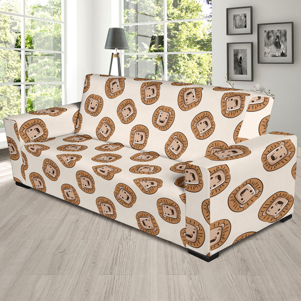 Lion Pattern Print Design 01 Sofa Slipcover
