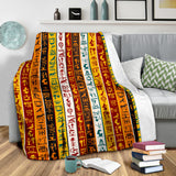 Egypt Hieroglyphics Pattern Print Design 01 Premium Blanket
