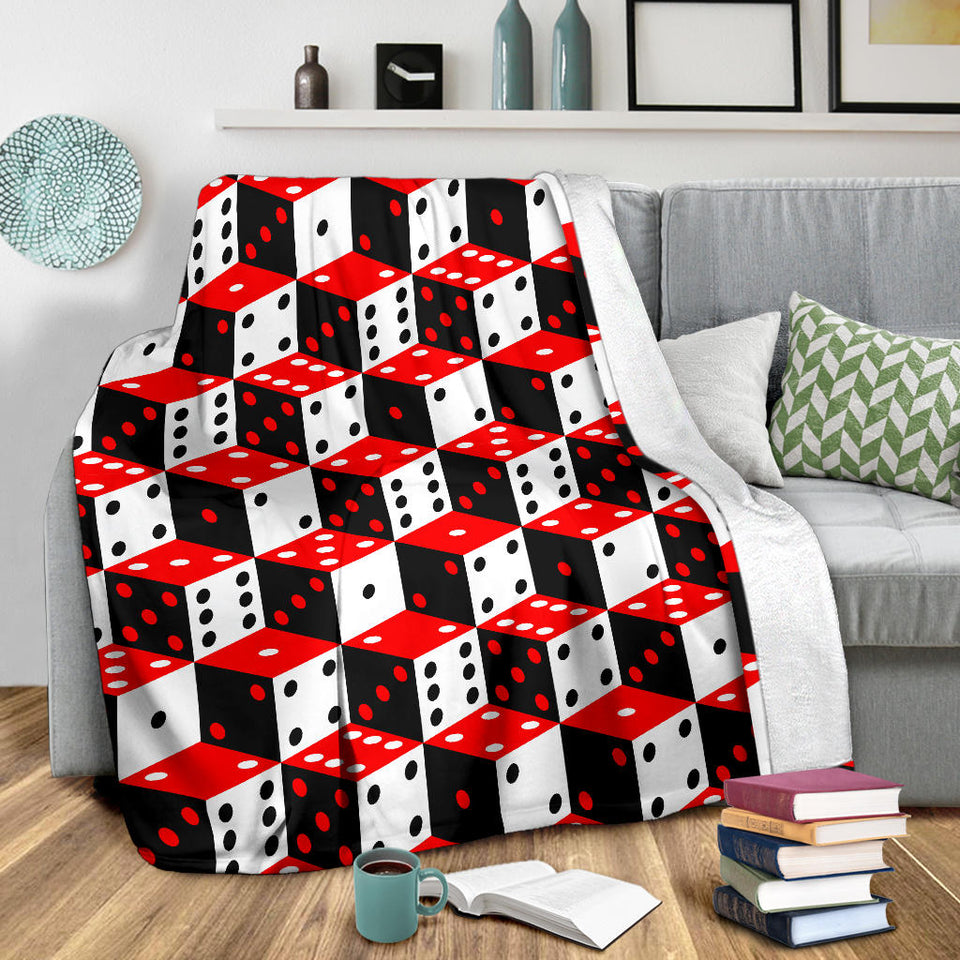Dice Pattern Print Design 02 Premium Blanket