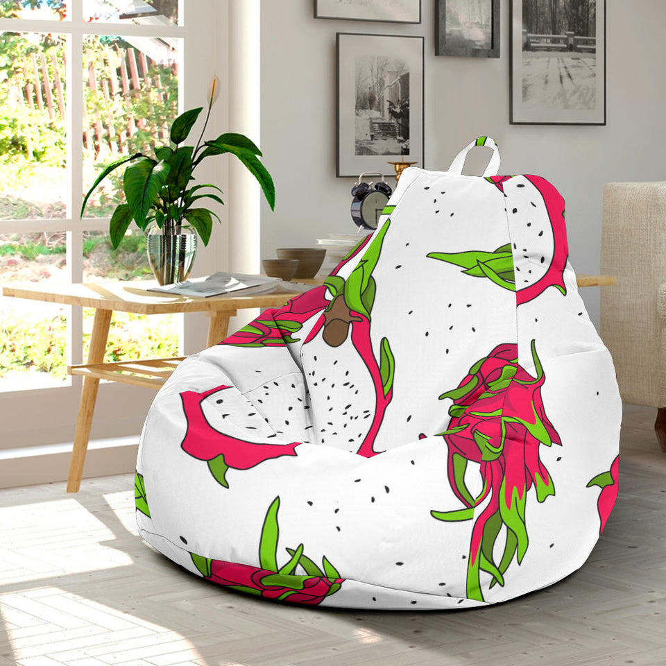 Dragon Fruits White Background Bean Bag Cover