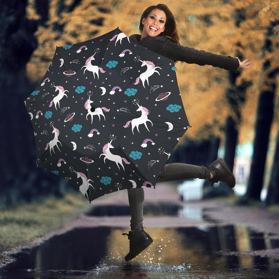 Unicorn Rainbows Moon Clound Star Pattern Umbrella