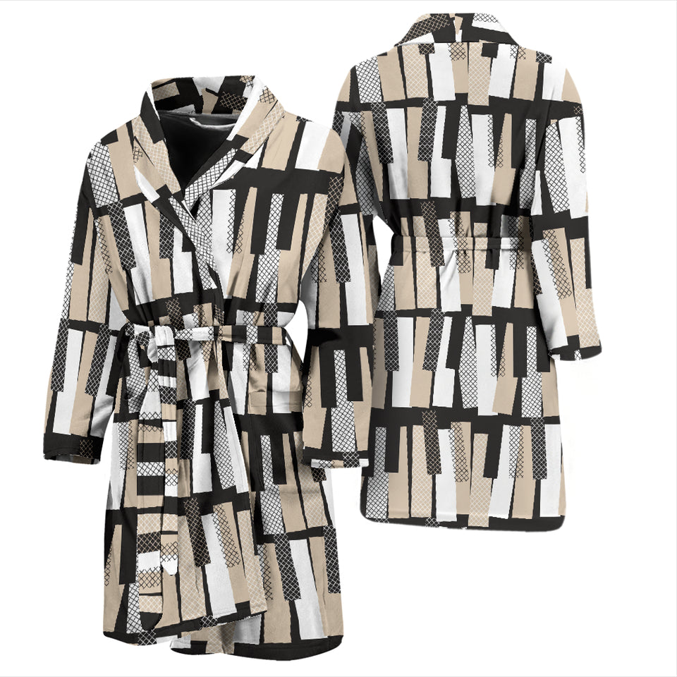 Piano Pattern Print Design 04 Men's Bathrobe
