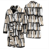 Piano Pattern Print Design 04 Men's Bathrobe