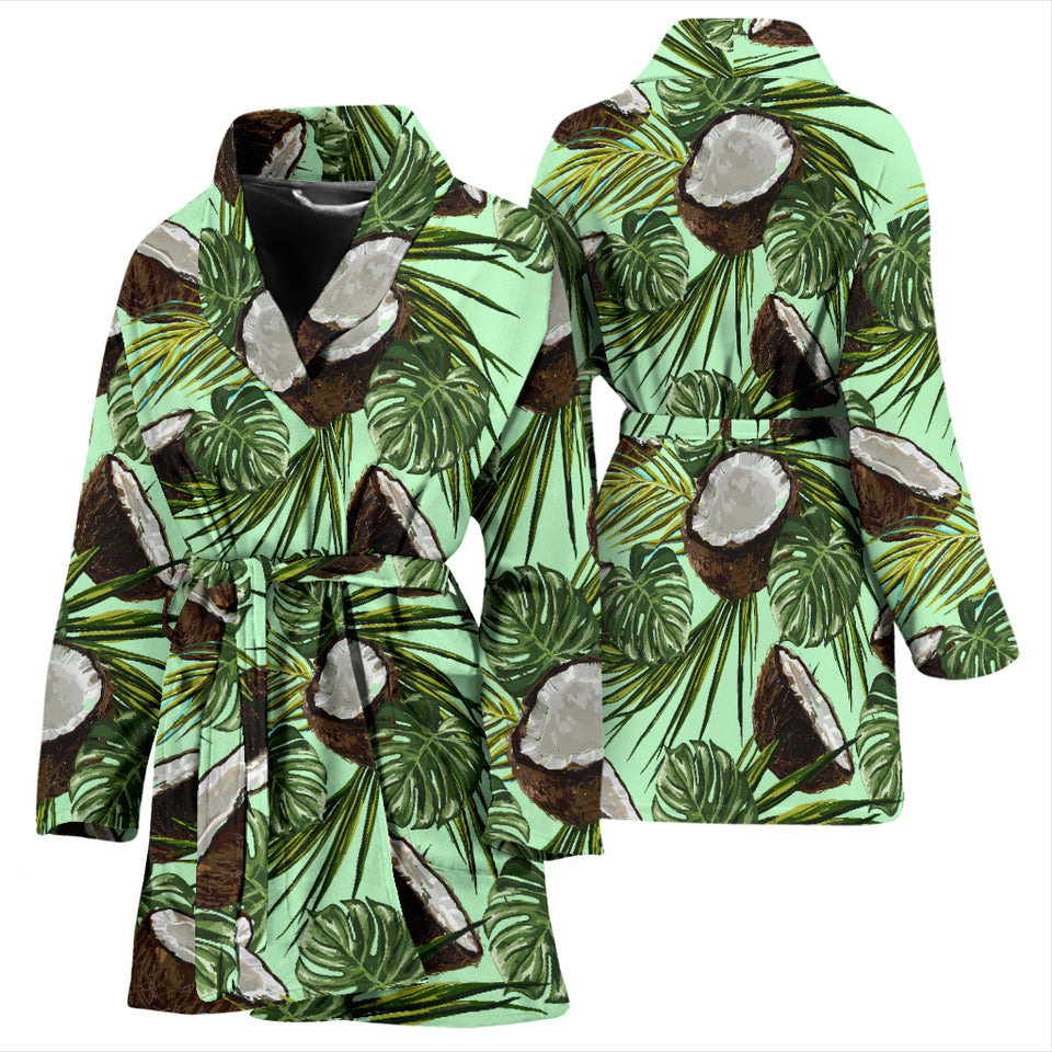 Coconut Pattern Print Design 02 Women's Bathrobe