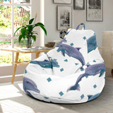 Dolphins Pattern Dotted Background Bean Bag Cover