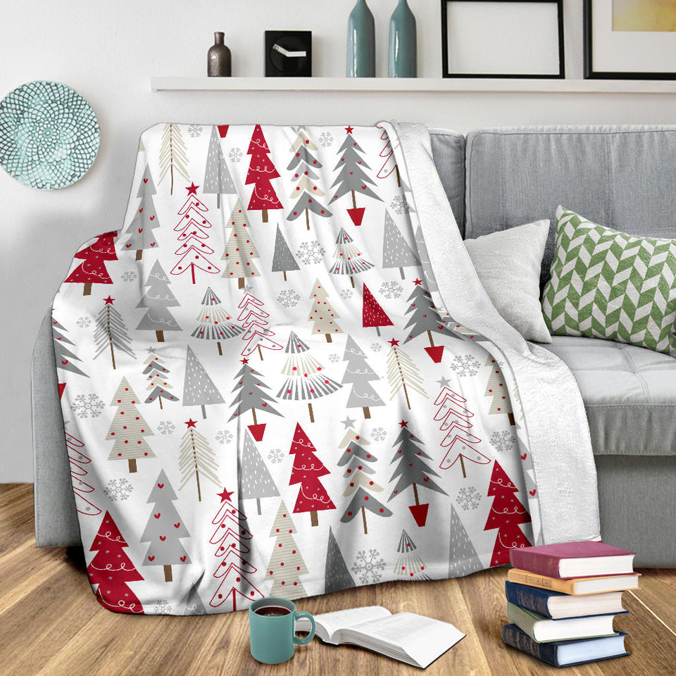 Cute Christmas Tree Pattern Premium Blanket