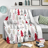 Cute Christmas Tree Pattern Premium Blanket