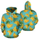 Banana Palm Leaves Pattern Background Men Women Pullover Hoodie