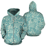 Classic Hand Drawn Grape Pattern Zip Up Hoodie