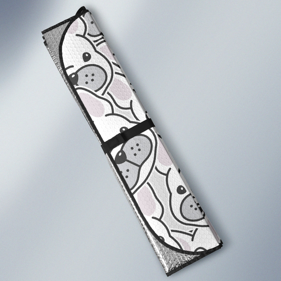 Cute French Bulldog Head Pattern Car Sun Shade