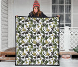 Canabis Marijuana Weed Pattern Print Design 05 Premium Quilt