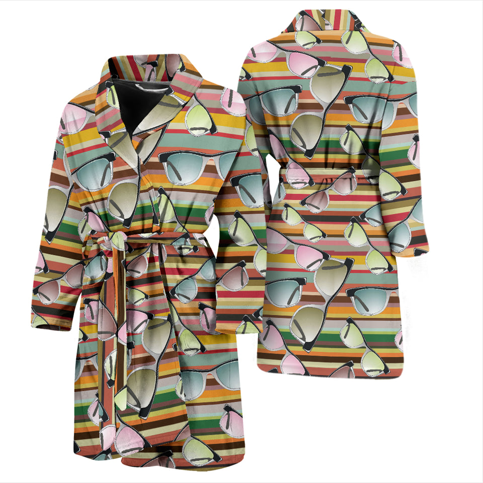 Sun Glasses Pattern Print Design 02 Men's Bathrobe