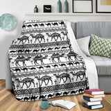 Camel Polynesian Tribal Pattern Premium Blanket