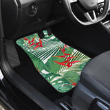 Heliconia Palm And Monstera  Leaves Pattern Front And Back Car Mats