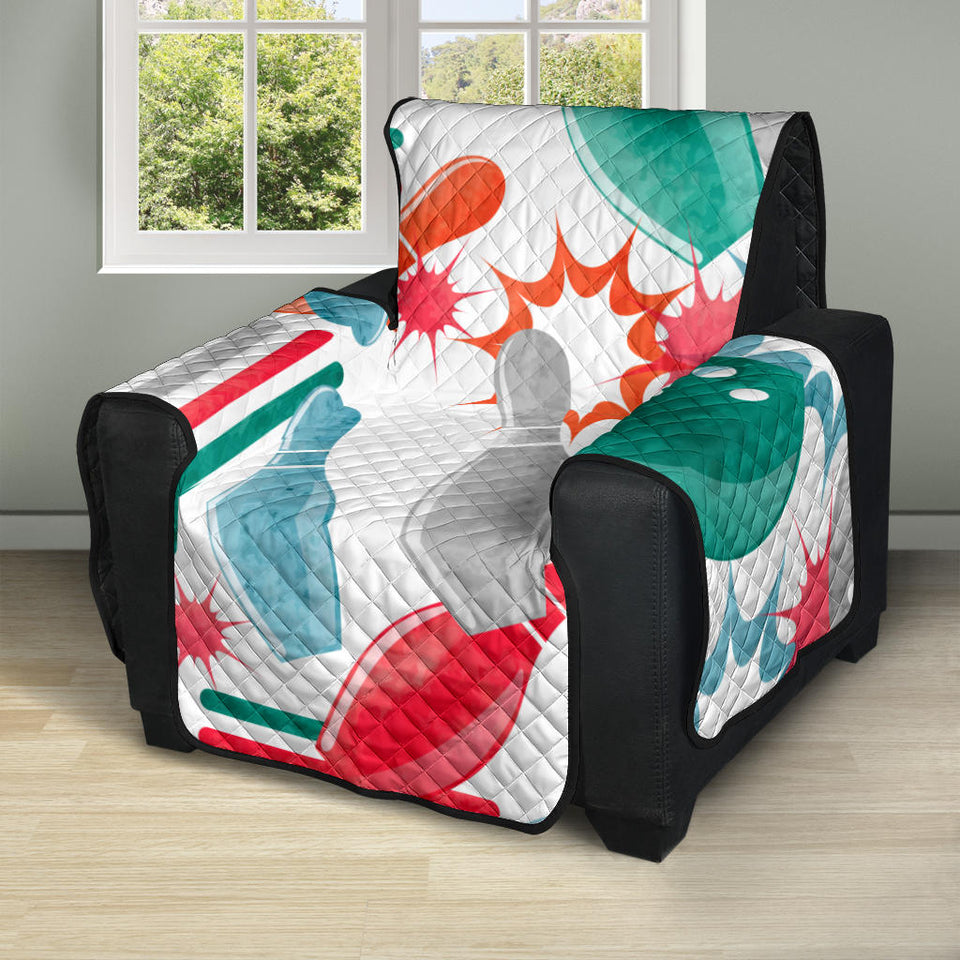 Watercolor bowling pattern Recliner Cover Protector