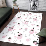 Poodle Dog Rose Cake Pattern Area Rug