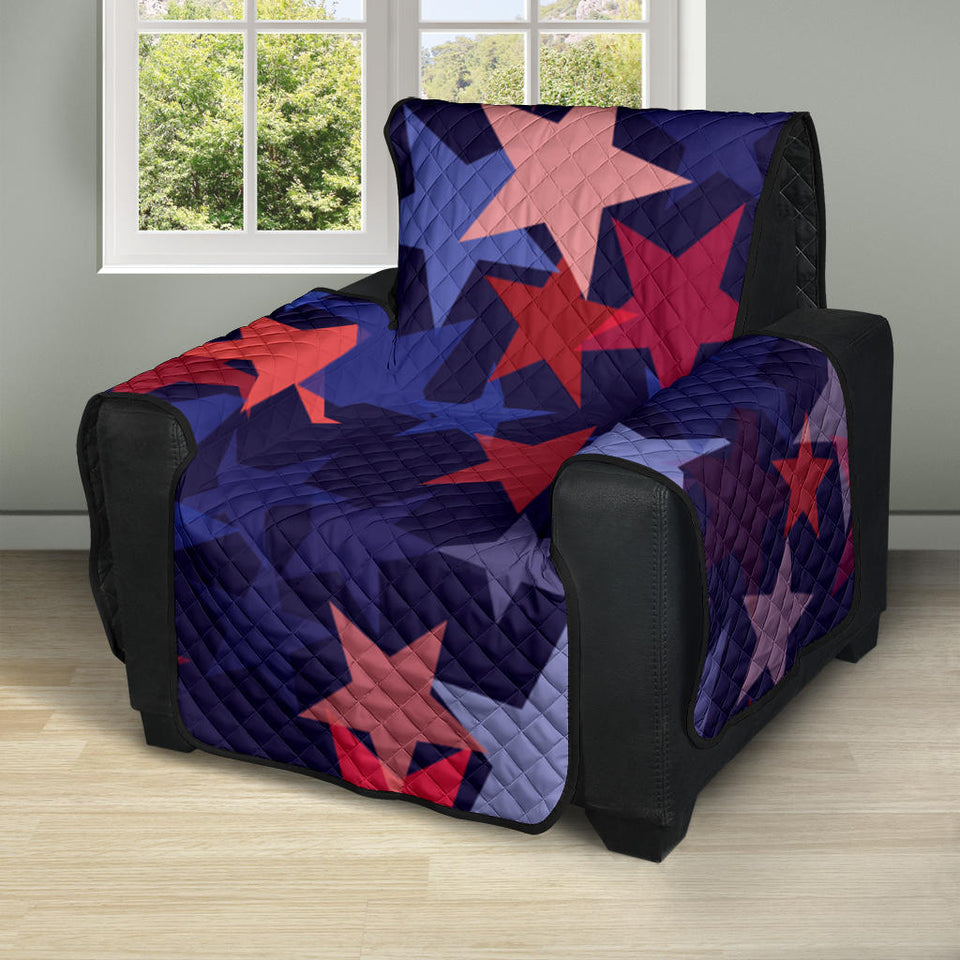 Red blue star pattern Recliner Cover Protector