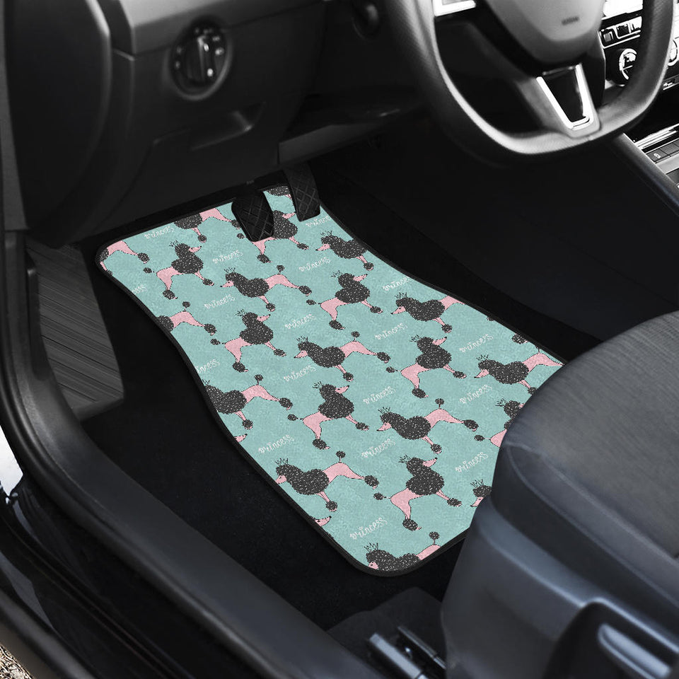 Poodle Dog Green Background Front Car Mats