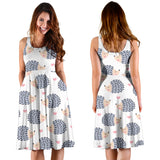 Hedgehog Pattern Print Design 04 Sleeveless Midi Dress