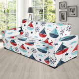 Cute Color Paper Sailboat Pattern Sofa Slipcover