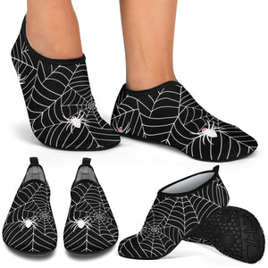 Spider Web Design Pattern Black Background White Cobweb Aqua Shoes