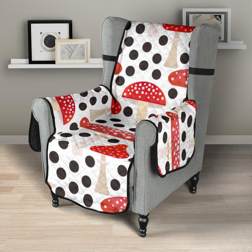 Red mushroom dot pattern Chair Cover Protector