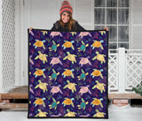 Colorful Sea Turtle Pattern Premium Quilt