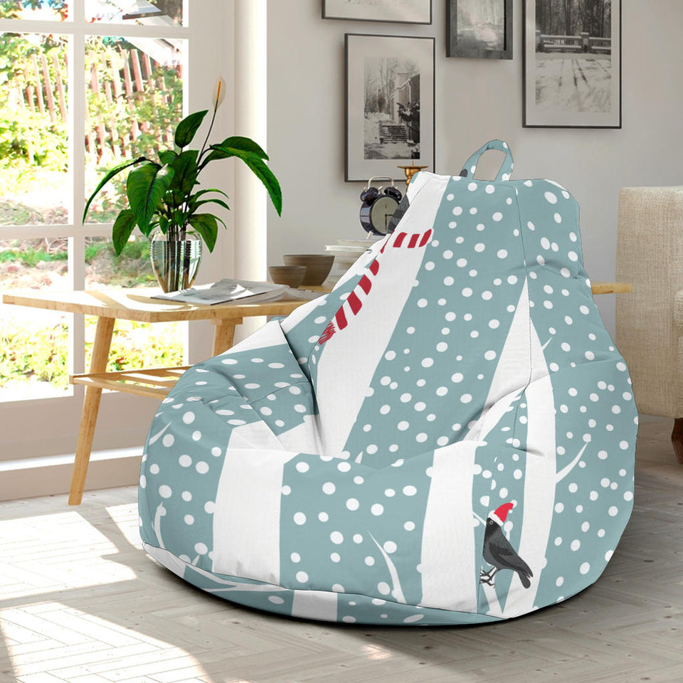 Crows Christmas Hat Scarf Bean Bag Cover