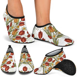 Red Tulips And Daffodils Pattern Aqua Shoes