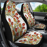 Red Tulips And Daffodils Pattern  Universal Fit Car Seat Covers