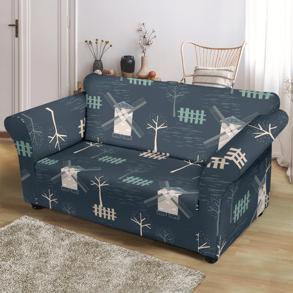 Windmill Tree Pattern Loveseat Couch Slipcover