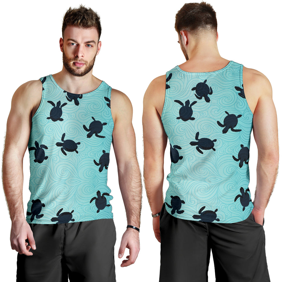 Sea turtle with blue ocean backgroud Men Tank Top