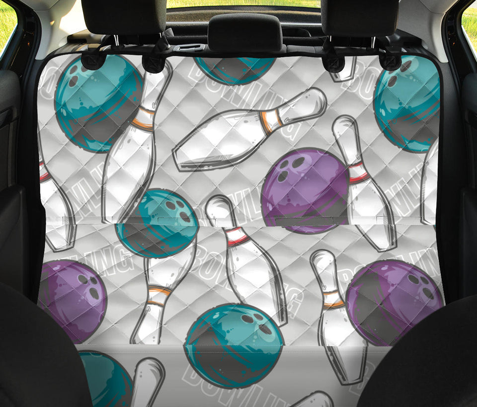 Bowling Ball And Pin Gray Background Dog Car Seat Covers