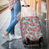 Beagle Muzzles Turquoise Paint Splashes Pink Pattern Luggage Covers