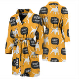 Bull Terrier Pattern Print Design 03 Men's Bathrobe