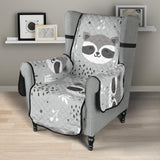 Cute raccoons leaves dot Chair Cover Protector