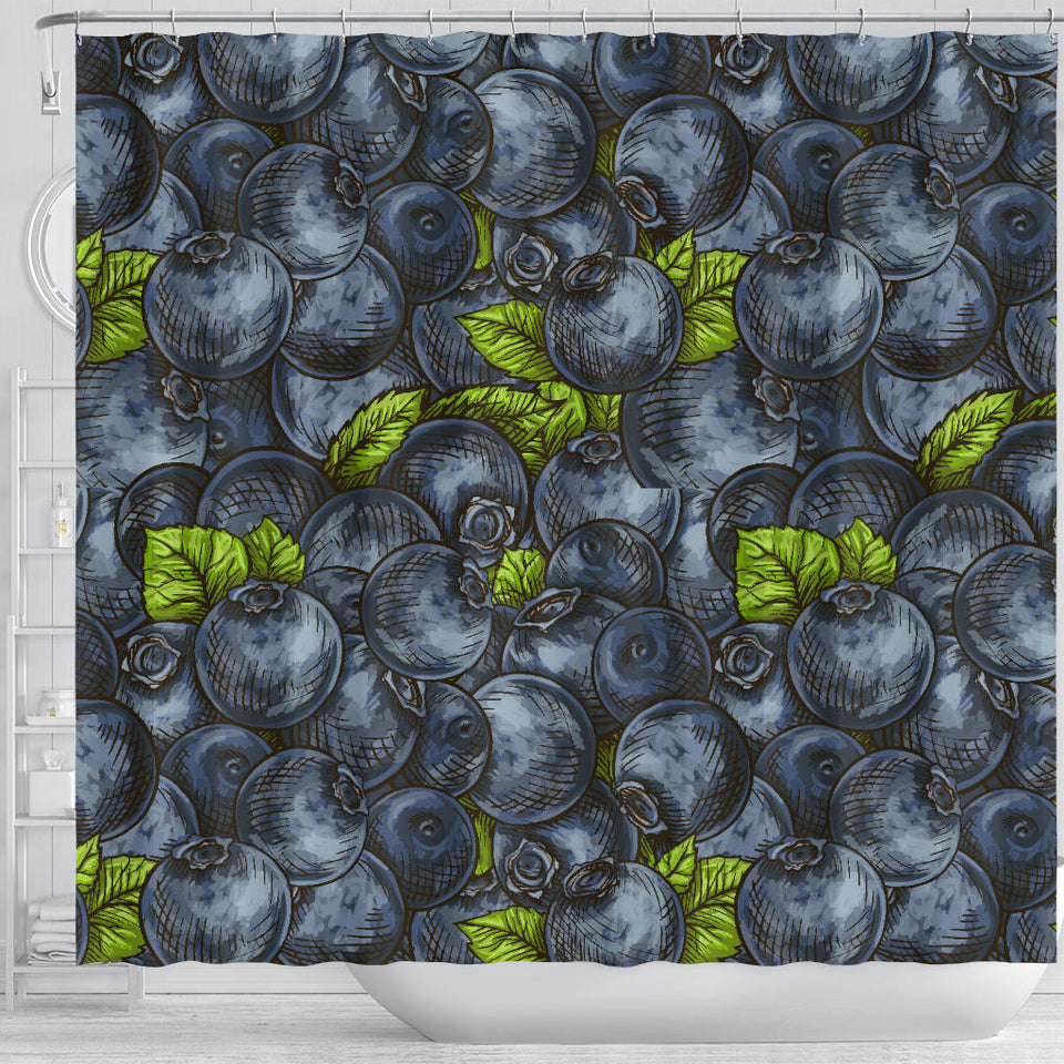 Blueberry Pattern Shower Curtain Fulfilled In US