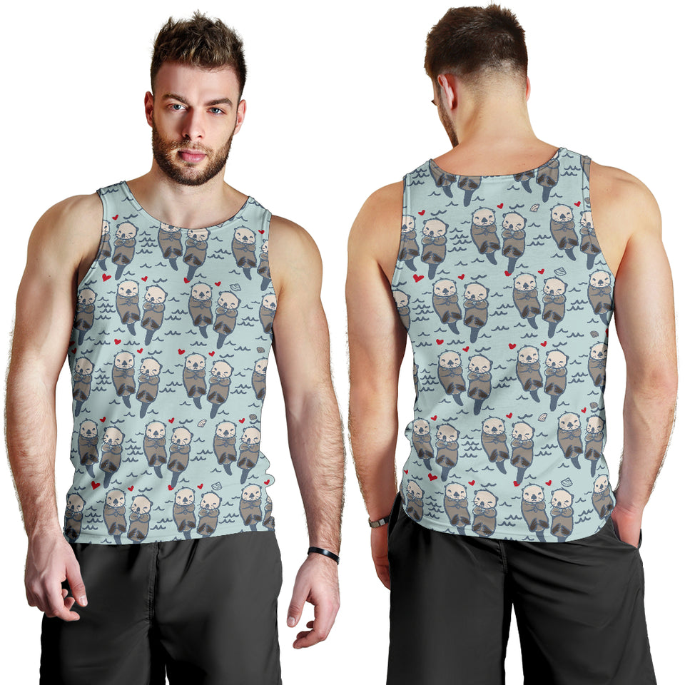 Lovely Sea Otter Pattern Men Tank Top