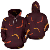 Boomerang Australian Aboriginal Ornament Circle Black Background Men Women Pullover Hoodie