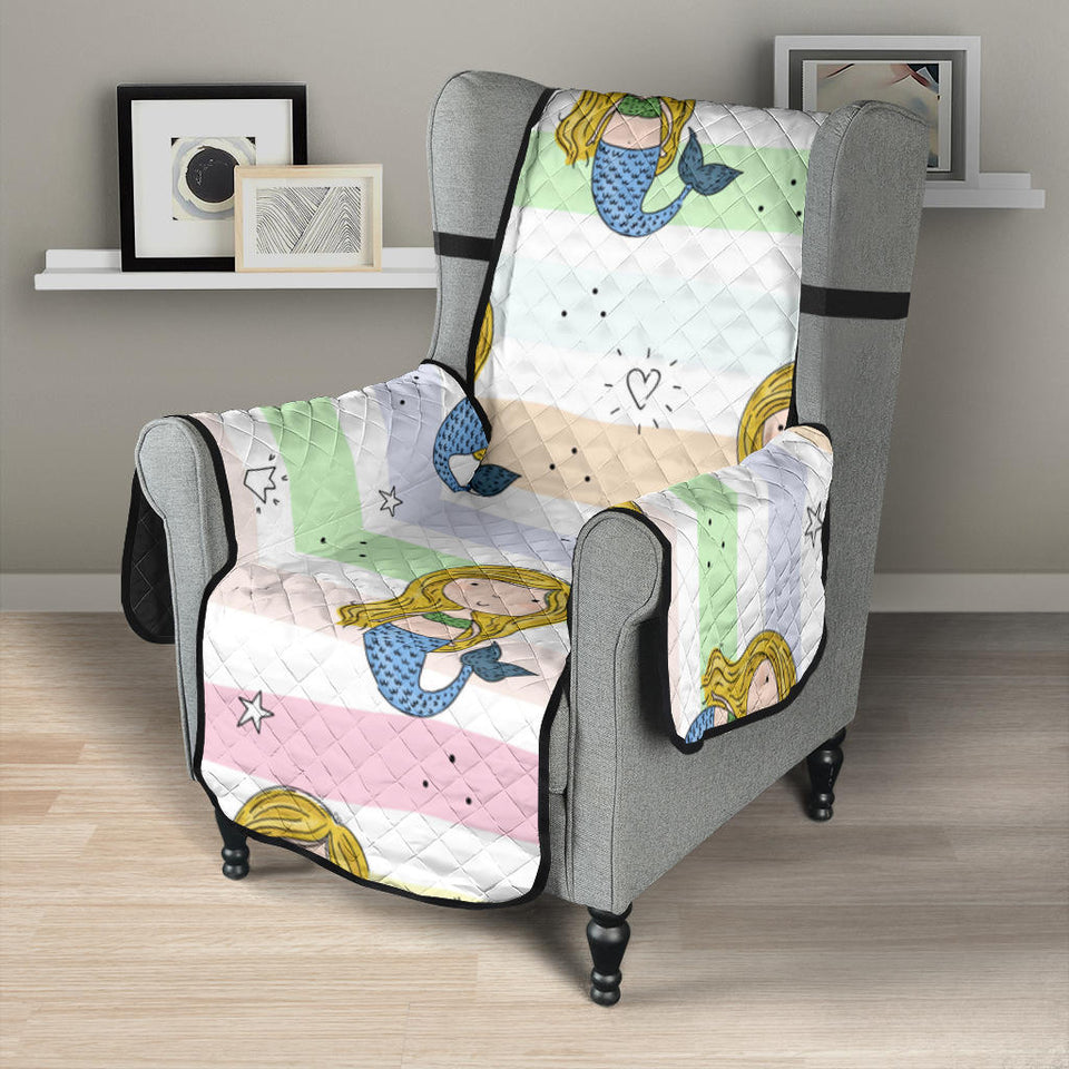 Cute hand drawn mermaid Chair Cover Protector