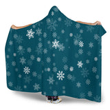 Snowflake Pattern Dark Background Hooded Blanket