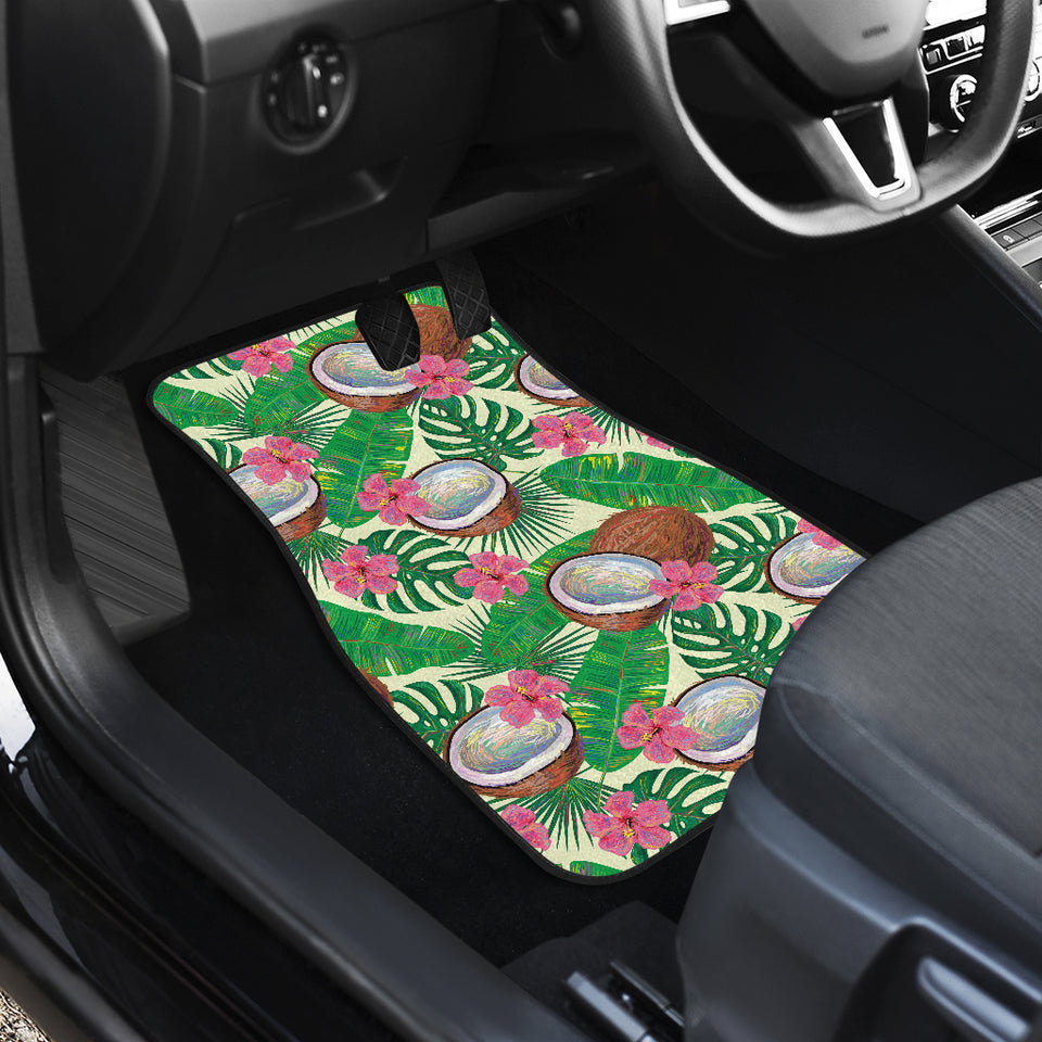 Coconut Pattern Print Design 01 Front and Back Car Mats