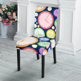Colorful Clock Background Dining Chair Slipcover